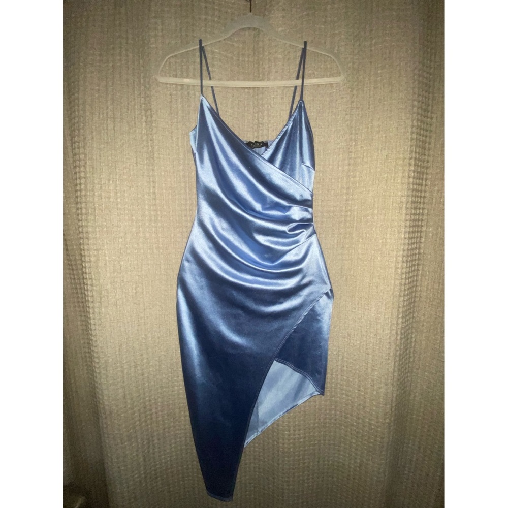 Baby blue satin dress!